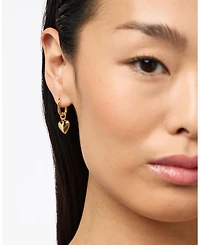 Gold Wesley Heart Earrings