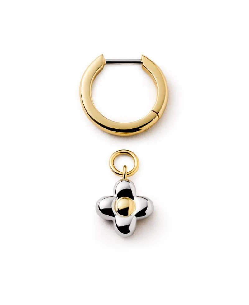 Gold Liora Hoops Flower Earrings