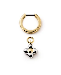 Gold Liora Hoops Flower Earrings
