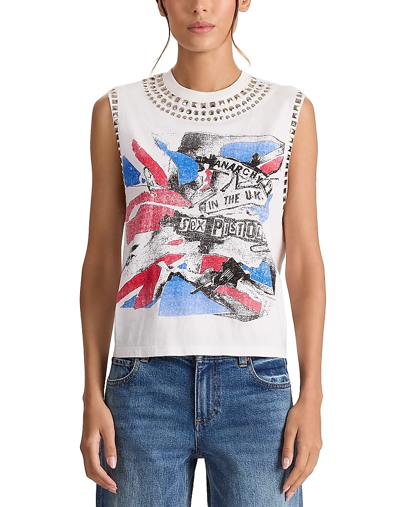 Alice and Olivia Micah Embellished Muscle Tee