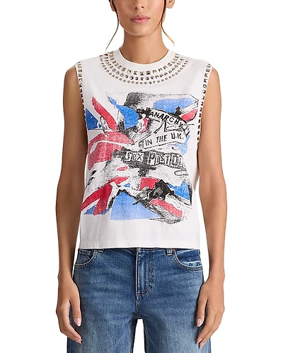 Alice and Olivia Micah Embellished Muscle Tee