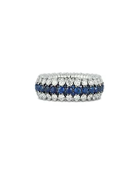 18K White Gold Giotto Sapphire & Diamond Multirow Stretch Ring