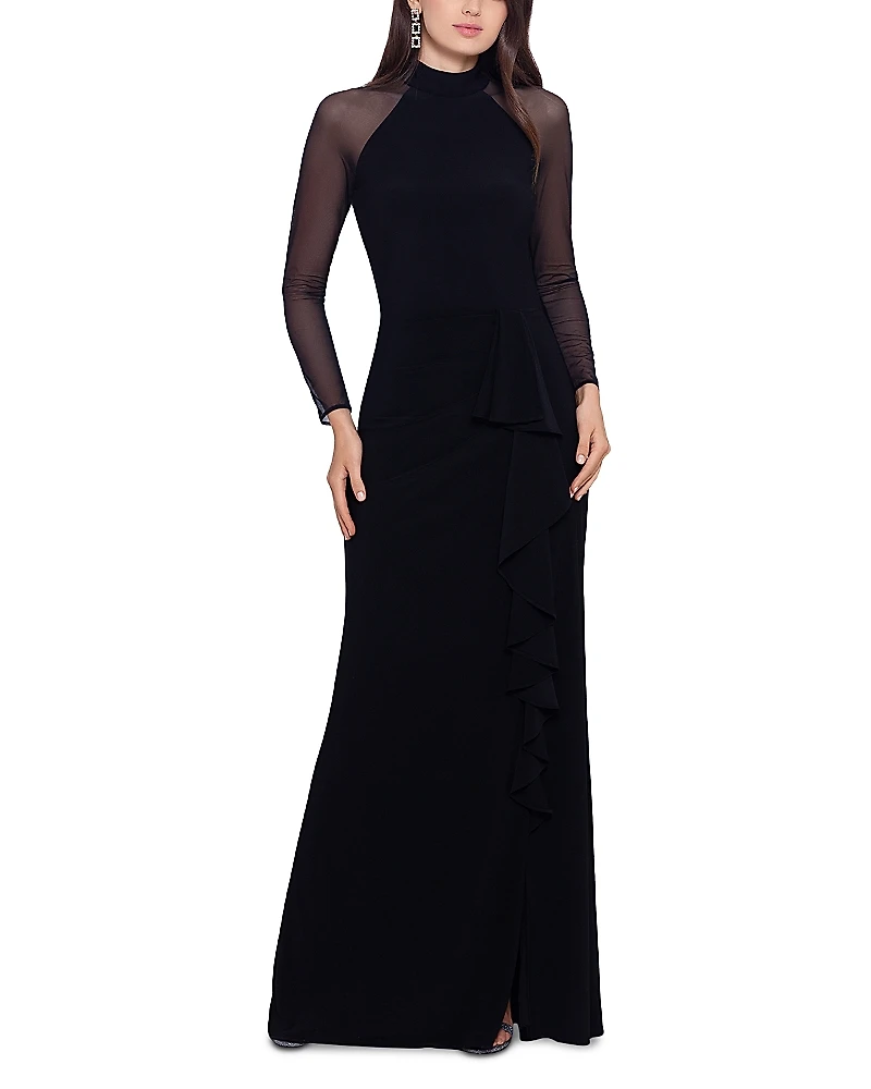 Aqua Drape Detail Gown - Exclusive