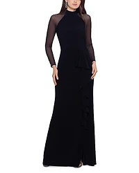 Aqua Drape Detail Gown - Exclusive