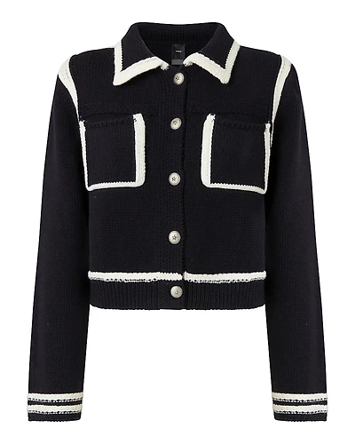 Pinko Sulcis Wool Collared Cardigan Sweater