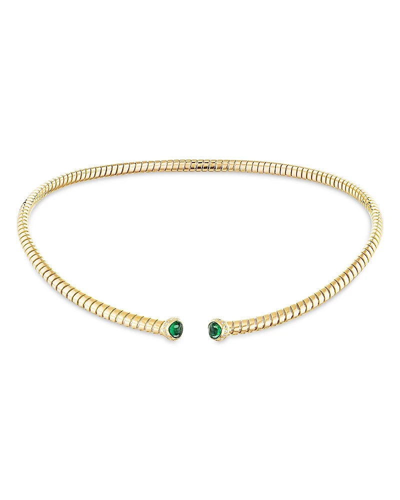 Marina B Trisolina Emerald & Diamond Collar Necklace