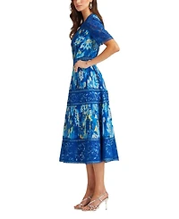 Elu Floral Print Midi Dress