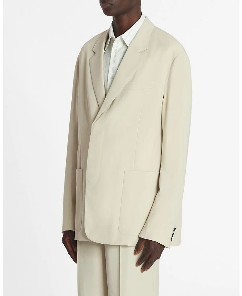 Loose Fitting Wool Blend Jacket