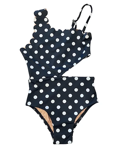 Hermoza Girls' Little Becky Cut Out One Shoulder Piece Swimsuit - Kid, Big Kid