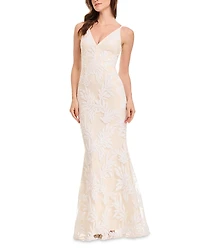 Dress the Population Sharon Floral-Sequin Mermaid Gown