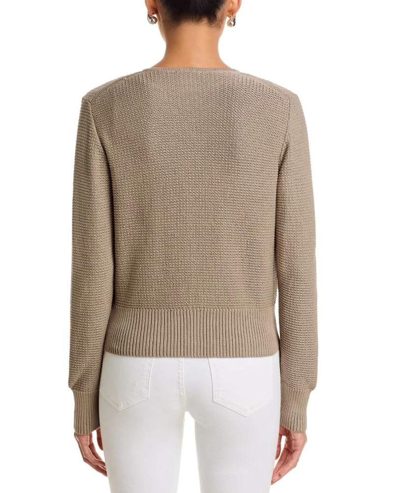 Textured Zip Front Cardigan