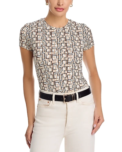 L'Agence Ressi Geo Print Short Sleeve Tee