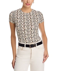 L'Agence Ressi Geo Print Short Sleeve Tee
