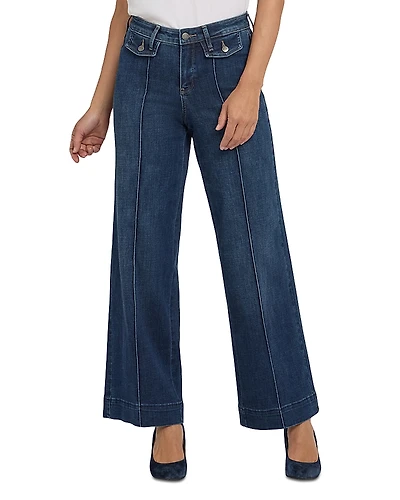 Nydj Teresa Mid Rise Wide Leg Jeans