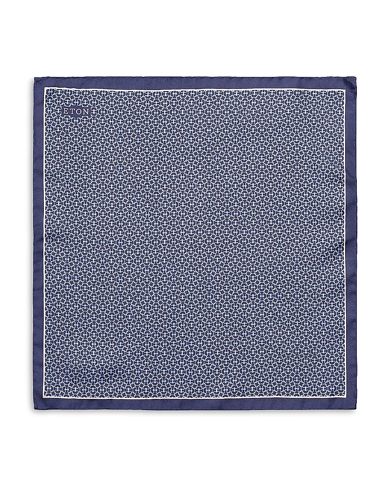 Eton Geometric Silk Pocket Square