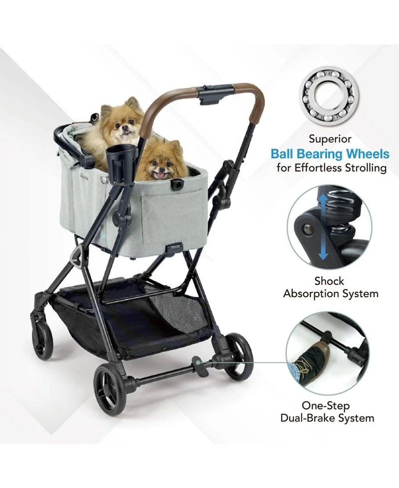 Tinker Small Detachable with Compact Buggy for Cats & Small Dogs Pet Stroller