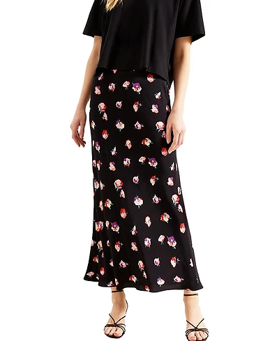 Ro & Zo Ditsy Bias Cut Maxi Skirt
