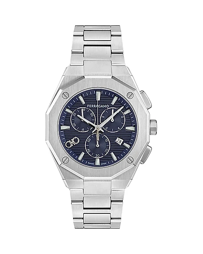 Ferragamo Edge Chrono Bracelet Watch, 42mm