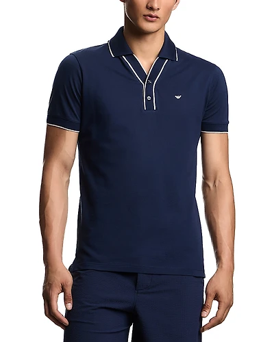 Emporio Armani Contrast Edges Pique Polo Shirt