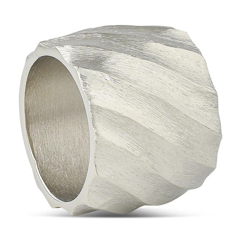 Aman Imports Brushed Silver Swirl Napkin Ring