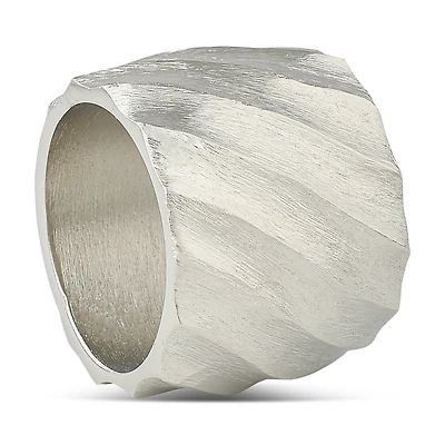 Aman Imports Brushed Silver Swirl Napkin Ring