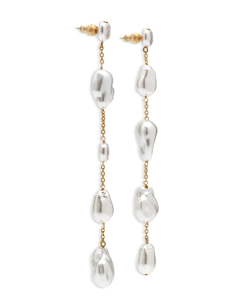 Cult Gaia Vana Imitation Pearl Linear Drop Earrings