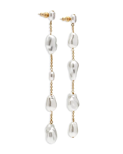 Cult Gaia Vana Imitation Pearl Linear Drop Earrings