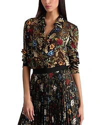 Alice and Olivia Willa Floral Burnout Blouse