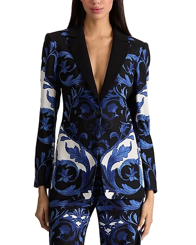 Alice and Olivia Breann Fitted Long Printed Blazer