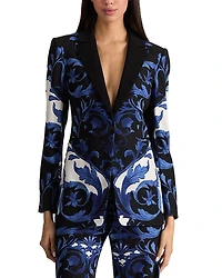 Alice and Olivia Breann Fitted Long Printed Blazer