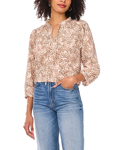 Vince Camuto Split Neck Peasant Blouse
