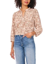 Vince Camuto Split Neck Peasant Blouse