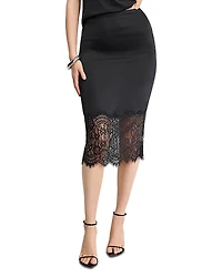 Good American Satin Lace Slip Skirt