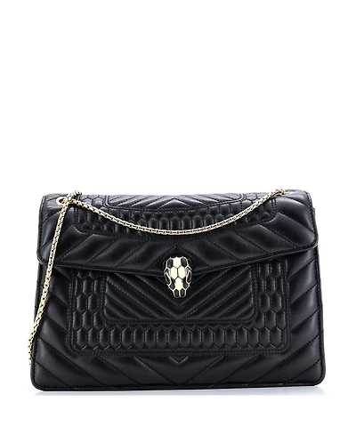 Pre-Owned Bvlgari Serpenti Forever Shoulder Bag Quilted Leather