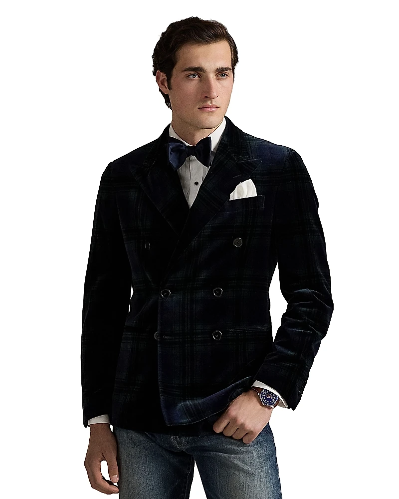 Polo Ralph Lauren Tailored Plaid Velvet Jacket