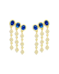 Meira T 14K Yellow Gold Blue Sapphire & Diamond Fringe Drop Earrings