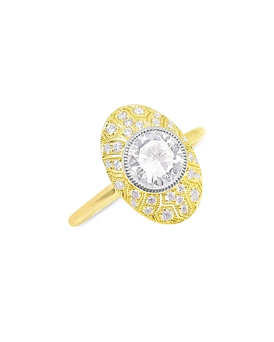 Meira T 14K Yellow Gold Lab Grown Diamond Halo Ring