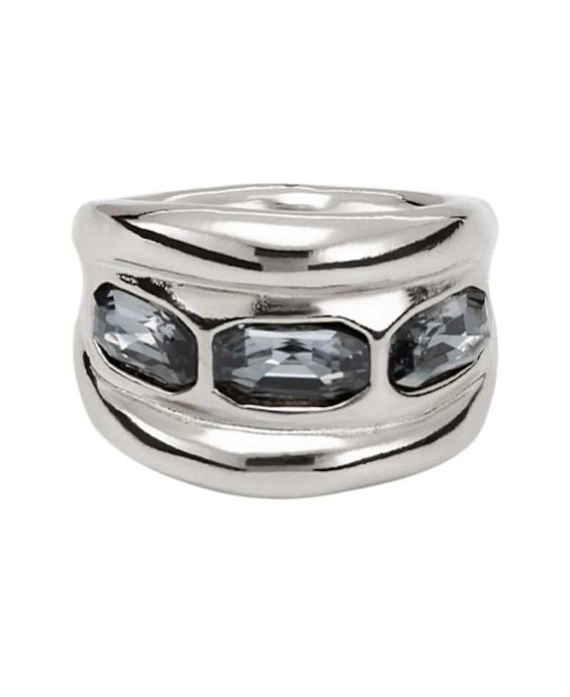 UNOde50 Sterling Plated with 3 Crystals Ring