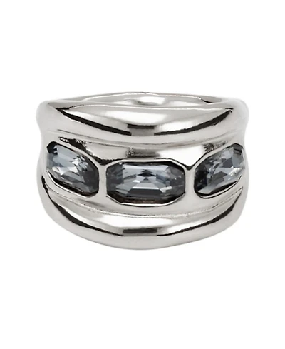 UNOde50 Sterling Plated with 3 Crystals Ring