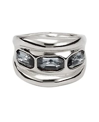 UNOde50 Sterling Plated with 3 Crystals Ring