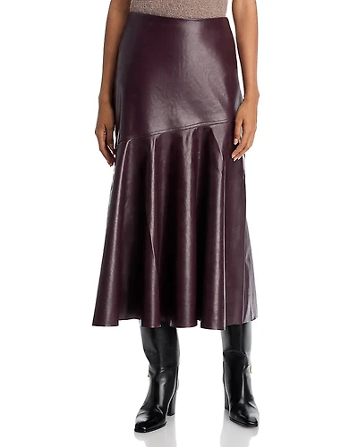 French Connection Kayleigh Faux Leather Midi Skirt