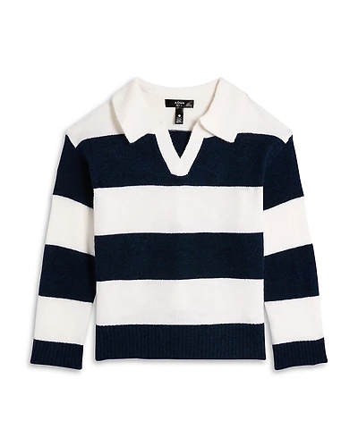 Aqua Girls' Striped Rugby Sweater, Big Kid - Exclusive