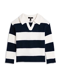 Aqua Girls' Striped Rugby Sweater, Big Kid - Exclusive