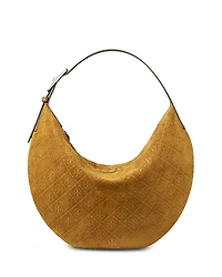 Tory Burch T Monogram Suede Balloon Hobo Bag