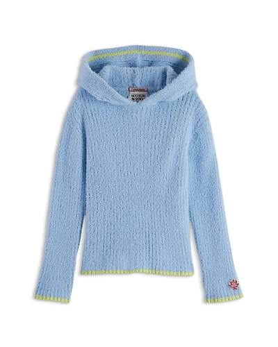 Scotch & Soda Girls' Soft Fluffy Rib Knit Hoodie - Little Kid, Big Kid