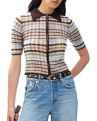 rag & bone Leva Short Sleeve Zip Polo Sweater