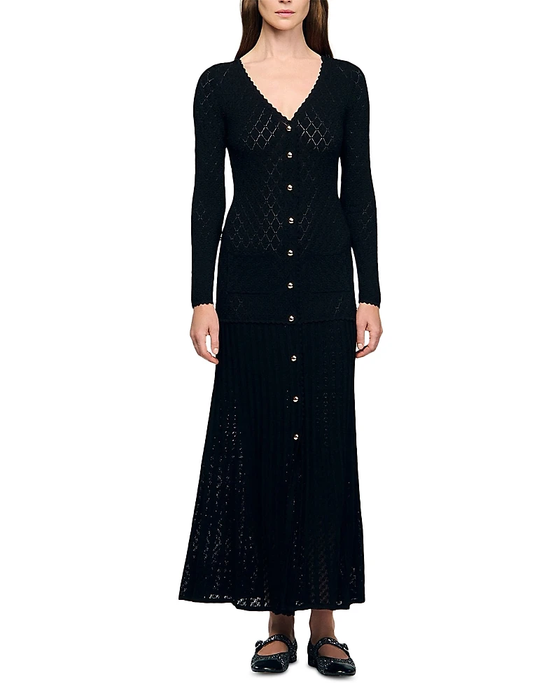 Sandro Long Sleeve Maxi Dress