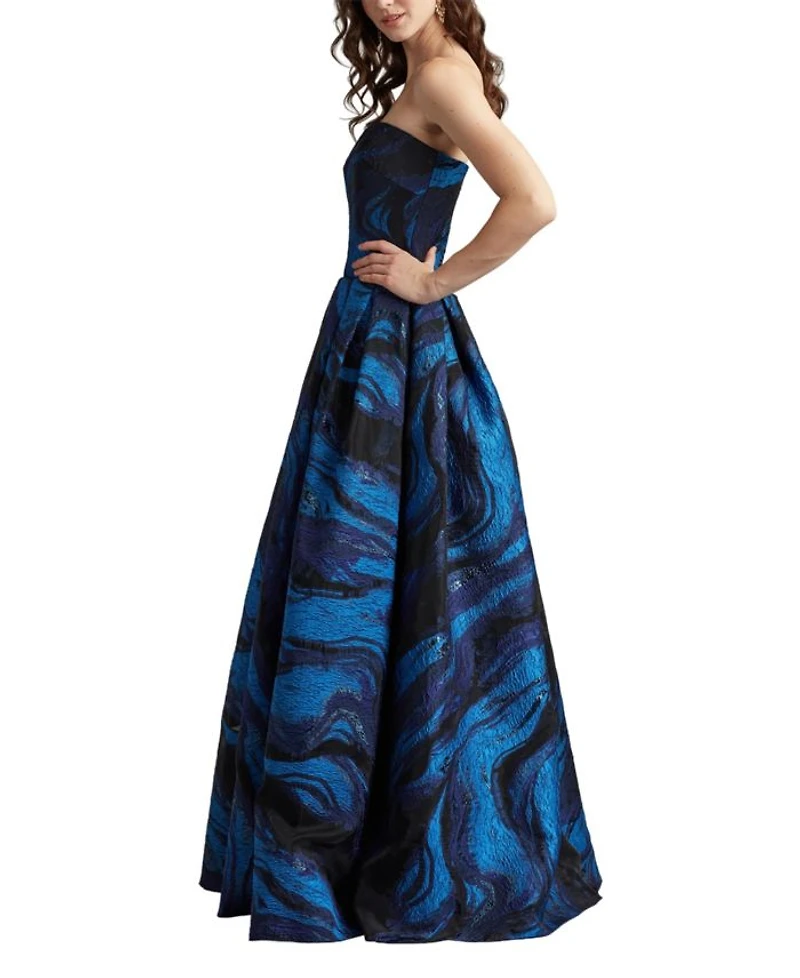 Valora Strapless Jacquard Ball Gown