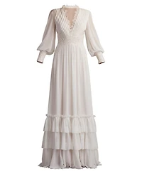 Topanga Tiered Bishop Sleeve Gown