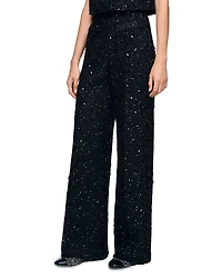 Sandro Bennett Rhinestone Tweed Pants
